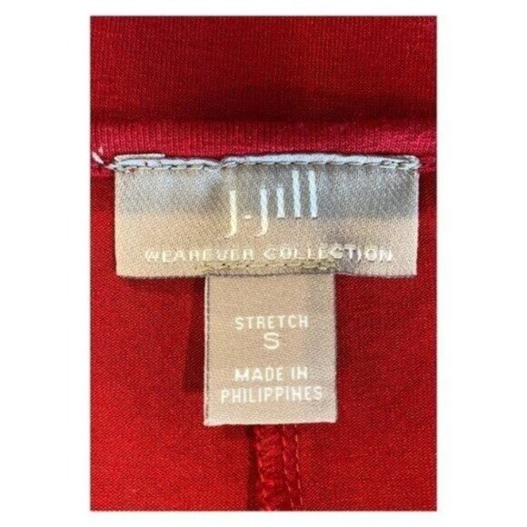 J. Jill Long Sleeve Crew Neck Side Waist Knot Carmine Red Knit Dress Size S - Picture 5 of 7